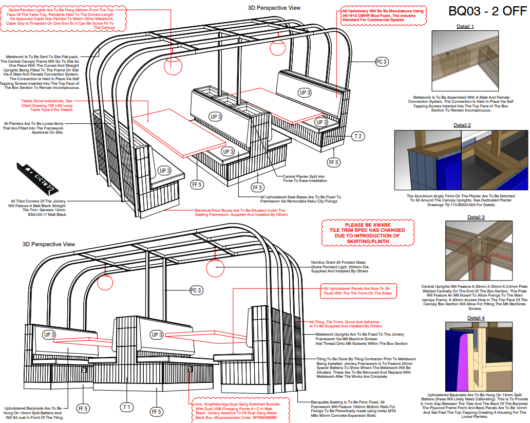 Derbion fixed seating drawing